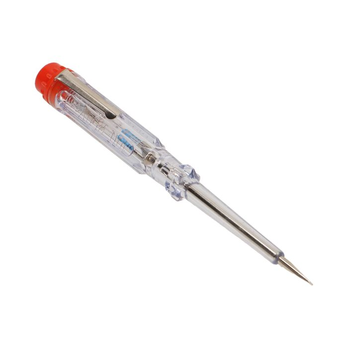 141338 - Voltage tester 100-250V, 140mm length: 140mm; neon diode; transparent plastic handle; measurement range: 100-250V AC