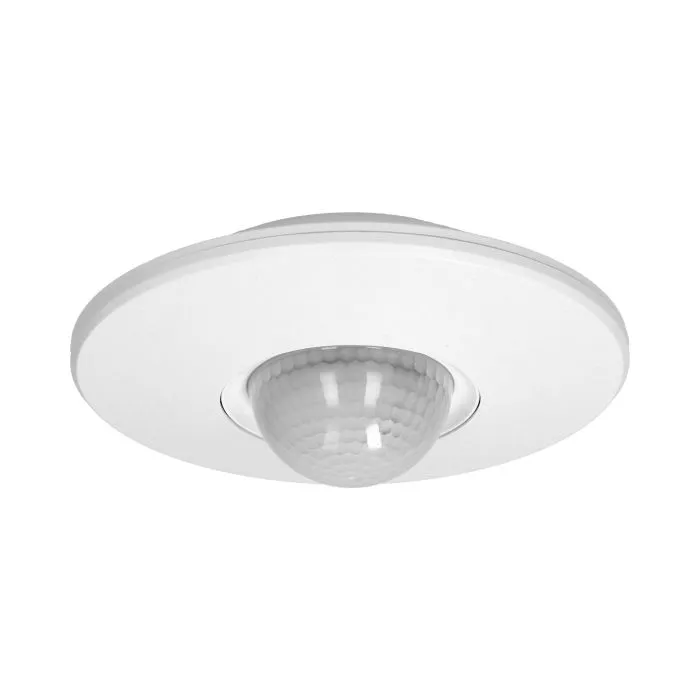 140702 - PIR motion sensor with 3 detectors, IP 20 protection rating: IP 20, viewing angle: 360°, collaborates with LED lighting, adjustable detection range: Ø3-16m
