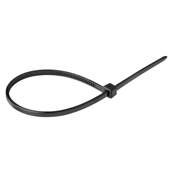 149775 - Cable tie black color, UVresistant, 3.6mm wide, 200mm long, 25 pcs.