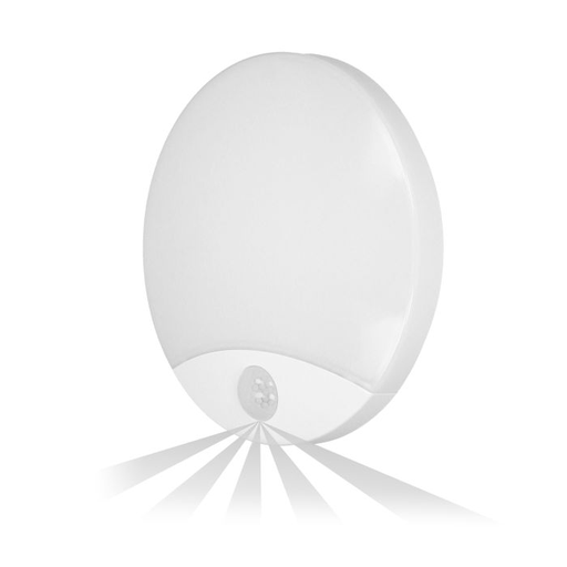 [ORNAD-PL-6064WLPMR4] 140759 - VIRAZON LED 15W, ceiling light, white with motion sensor 1050lm, IP44, 4000K, milky PC