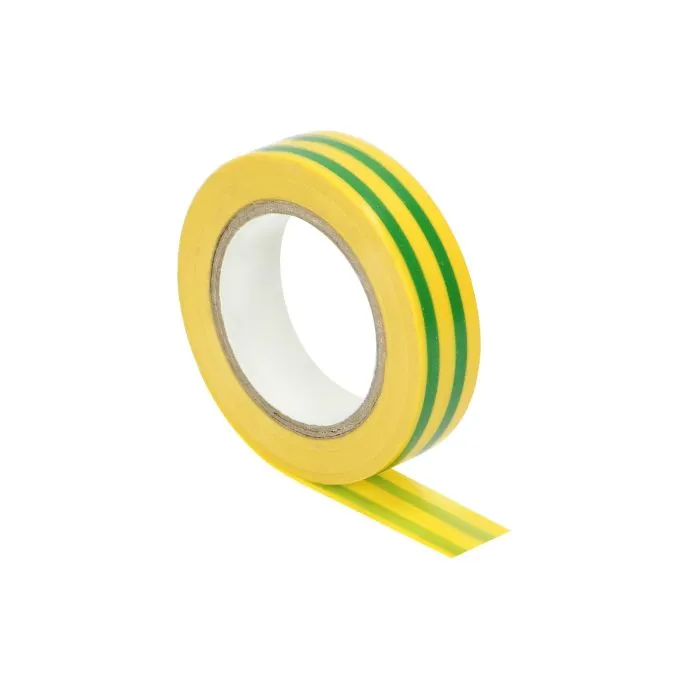 141277 - Insulation tape, flame-retardant, yellow/green, 10pcs 15mm wide, 0.13mm thick, 10m long