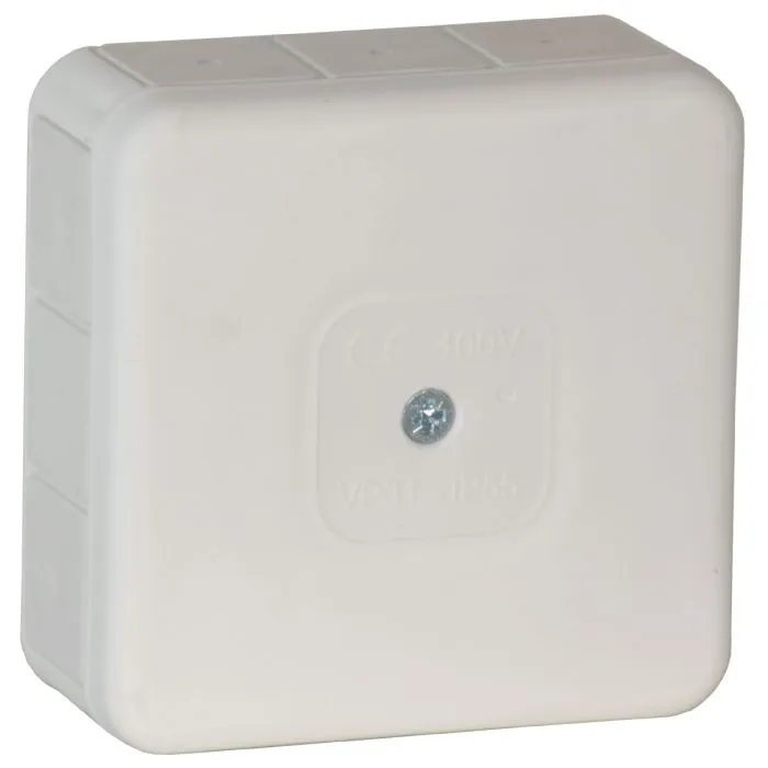 141268 - Surface-mounted junction box PRO IP55 400V 12 rubber cable entries 85x85x37mm white, 60 pcs.