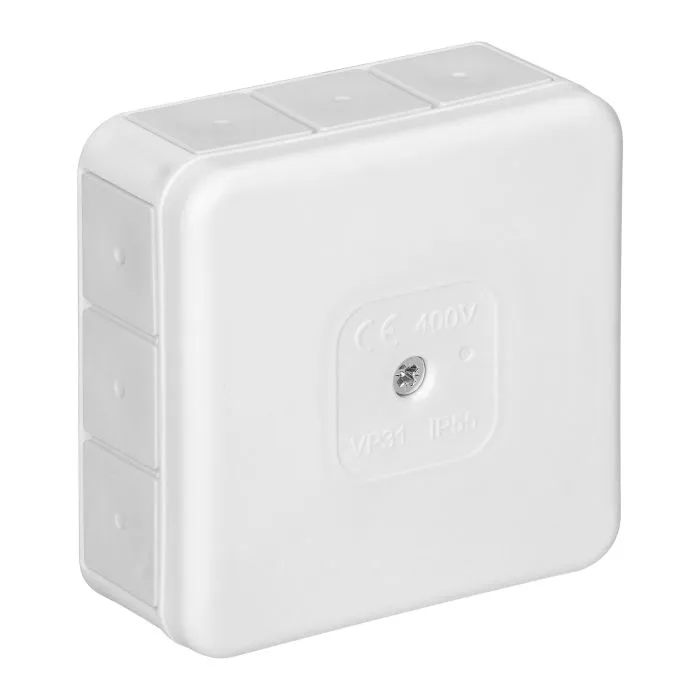 141267 - Surface-mounted junction box PRO IP55 400V 12 rubber cable entries 85x85x37mm white