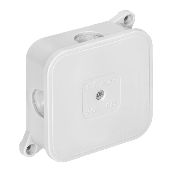 141238 - Surface-mounted junction box ECO IP44 400V 4 rubber glands 85x85x35mm white, 60 pcs.