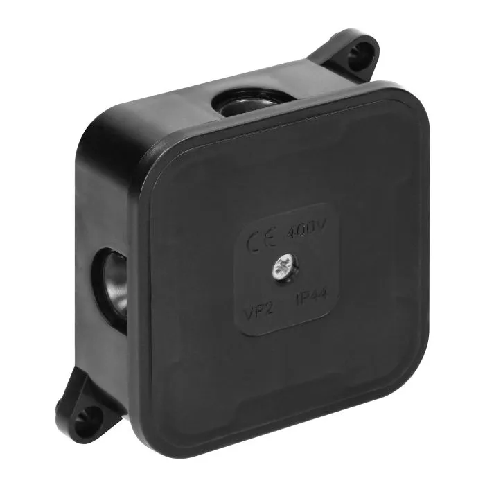 141233 - Surface-mounted junction box ECO IP44 400V 4 rubber glands 85x85x35mm black