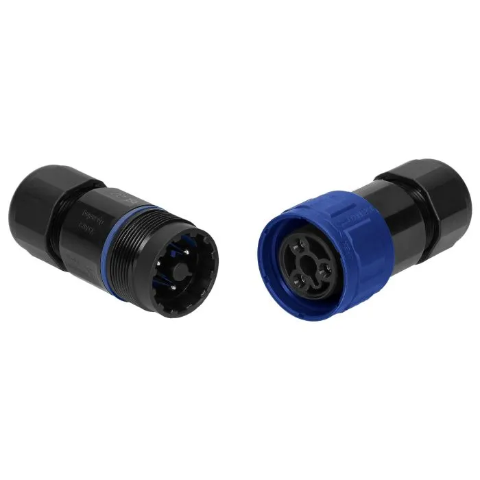 141198 - Cable connector socket and plug, 3x4mm2, IP68