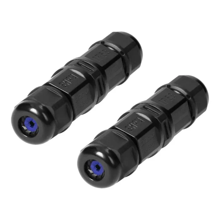 141191 - MICRO cable connector, 2 pcs straight, IP68, 2x1.0mm2, 450V/10A,