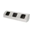 141173 - Under-cabinet electrical socket 2x230V; for use in furniture, glass-cases; easy to assembly
