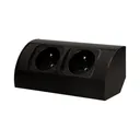 146553 - Undercabinet electrical socket, black 2x230V; for use in furniture, glasscases; easy to assembly; black