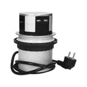 141150 - Flush-fitting furniture socket with USB charger and 1.5m cable, Schuko 3 x 230V AC/16A; 3680W; IP20 ; 2 x output USB charger USB 5V DC; cabel lenght 1,5 m