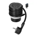 149465 - Flushmounted furniture socket 2P+E with EasyEject system, USB QC 3.0, 1.5m cable + USB adapter