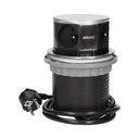 141126 - Flush-fitting furniture socket with 1.5m cable, INOX power supply: 230V AC, number of sockets: 4x16A/230V AC, max. load: 3680W, protection rating: IP20