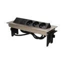 149410 - Recessed furniture socket with two USB chargers and 1.8m cable 3 x 230V AC/16A; 3680W; IP20; 2xUSB; cabel lenght 1,8 m