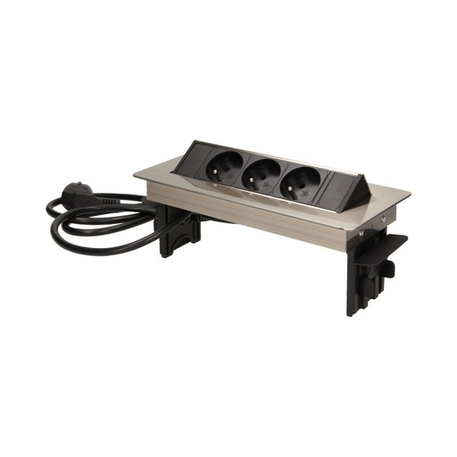 [ORNOR-AE-1363] 141074 - Recessed furniture socket with 1.8m cable 3 x 230V AC/16A; 3680W; IP20; cabel lenght 1,8 m