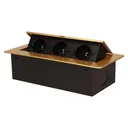 141047 - Recessed furniture socket 3x2P+E, gold power supply: 230V AC / 56-60Hz; maximum load: 3600W; protection rating: IP20;