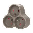 149216 - Triple socket outlet, gray Threesocket splitter with grounding, suitable for any interior where additional sockets are required.