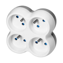 140897 - Power socket splitter 4x2P+E, white-grey