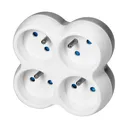 149226 - Power socket splitter 4x2P+E, whitegrey