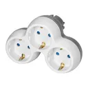 140905 - Power socket splitter 3x2P+E (Schuko), white-grey