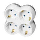 140906 - Power socket splitter 4x2P+E (Schuko), white-grey