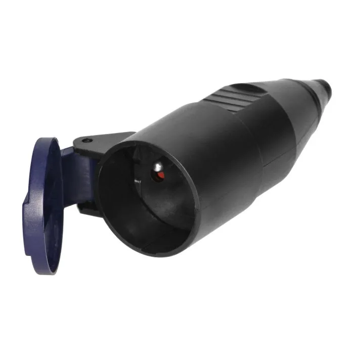 140915 - Workshop socket with a cover, 2P+E, black