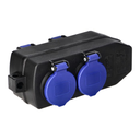140929 - 4-way weatherproof extension socket, shock-resistant, 4x2P+E Schuko, 16A, IP44
