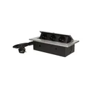 141039 - Recessed furniture socket 3x2P+E with 1.5m cable, silver power supply: 230V AC / 56-60Hz; maximum load: 3600W; protection rating: IP20; colour: silver