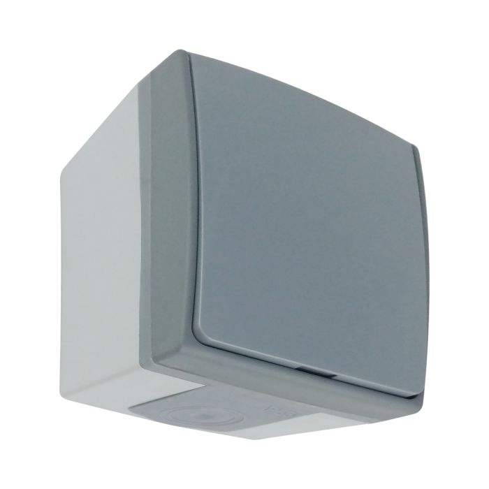 140973 - AQUATIC PRO IP 55 Single socket 2P+E (Schuko), grey/graphite