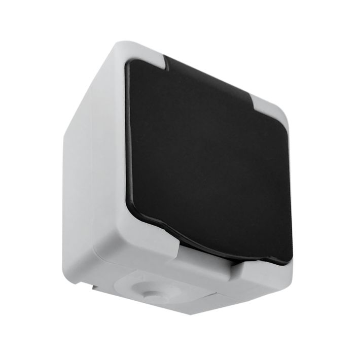 140943 - AQUATIC MINI IP54 Single socket 2P+E, white/black, 10 pcs
