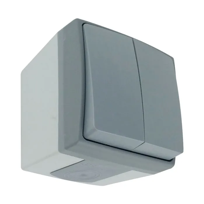 149294 - AQUATIC PRO IP 55 Twobutton switch, grey/graphite