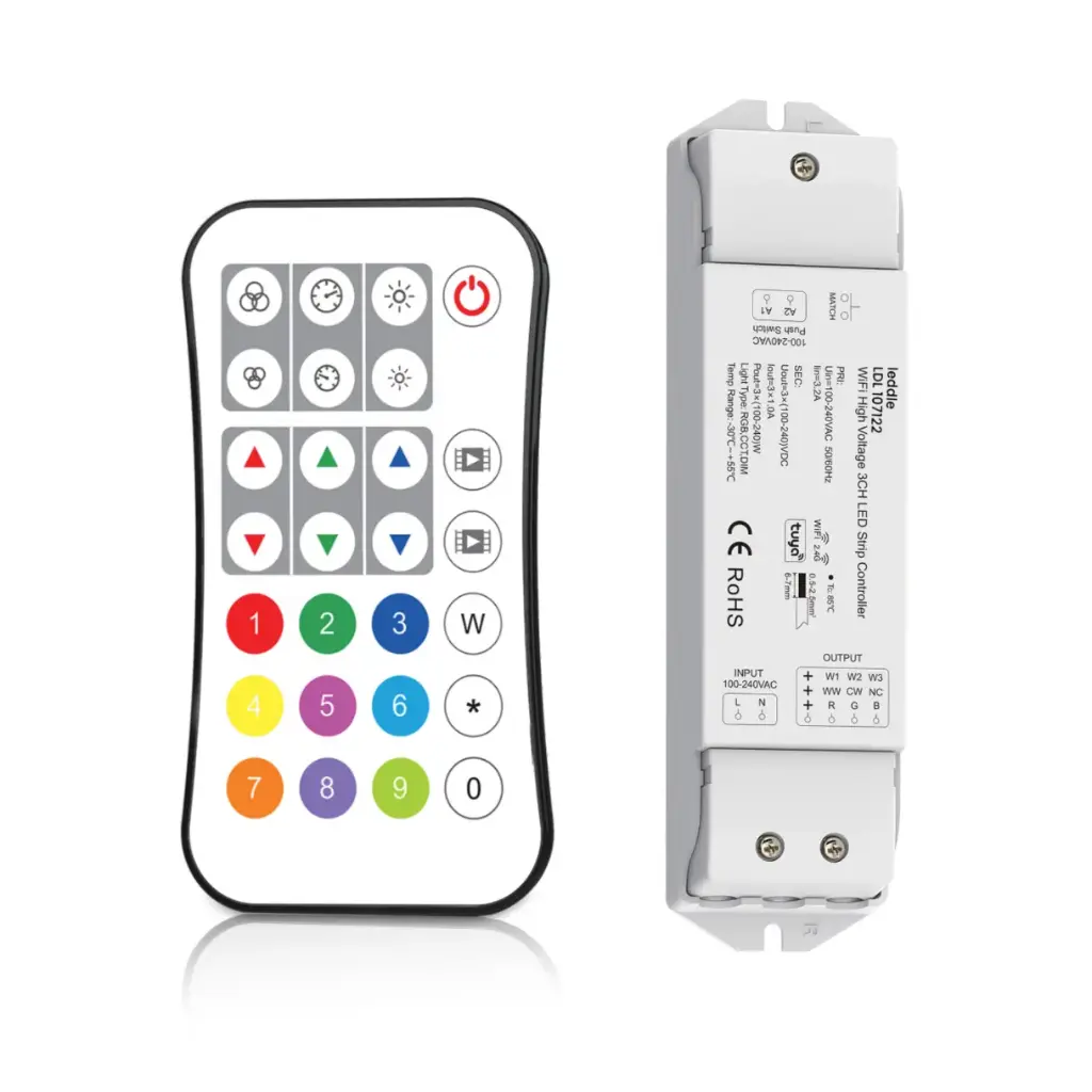 107122 - RGB LED Strip Controller Kit, 220V-240V, Dimmer, TUYA APP - LDL