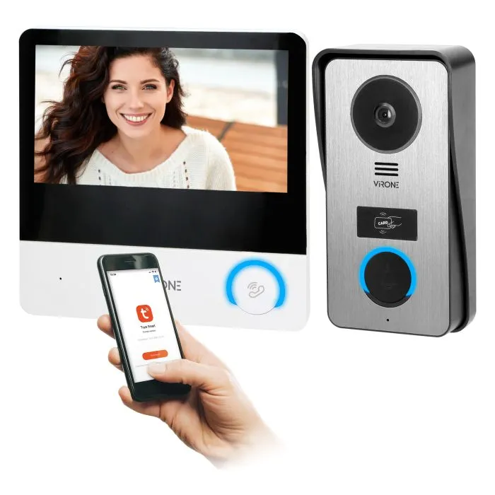 146002-PAVONIS, poste de visiophone, 4 fils, 7", Wi-Fi, écran tactile, Full HD, lecteur RFID -ORN