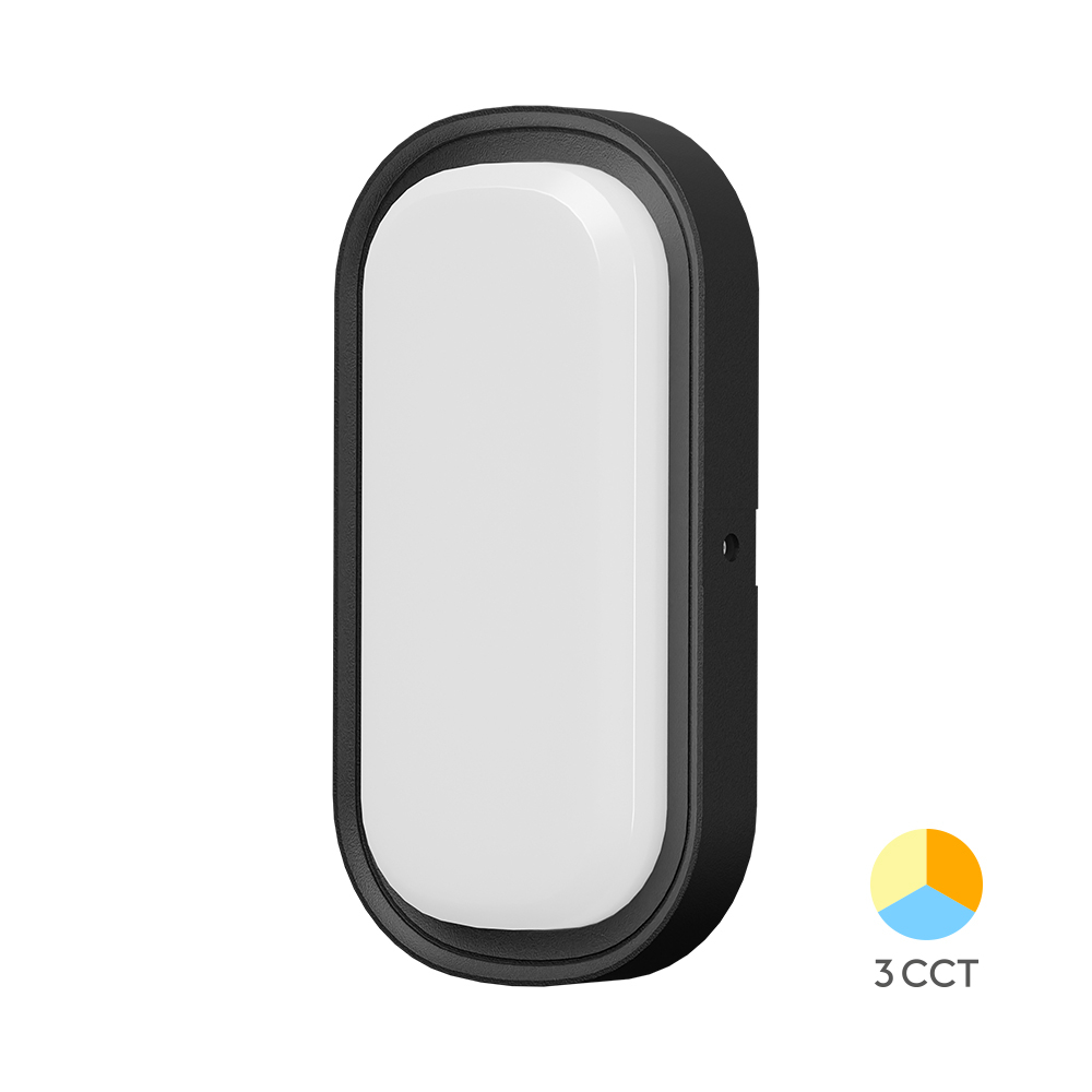 102256 - BULKHEAD 12W BLACK 3IN1 CCT IP65 LED BULKHEAD -BRY