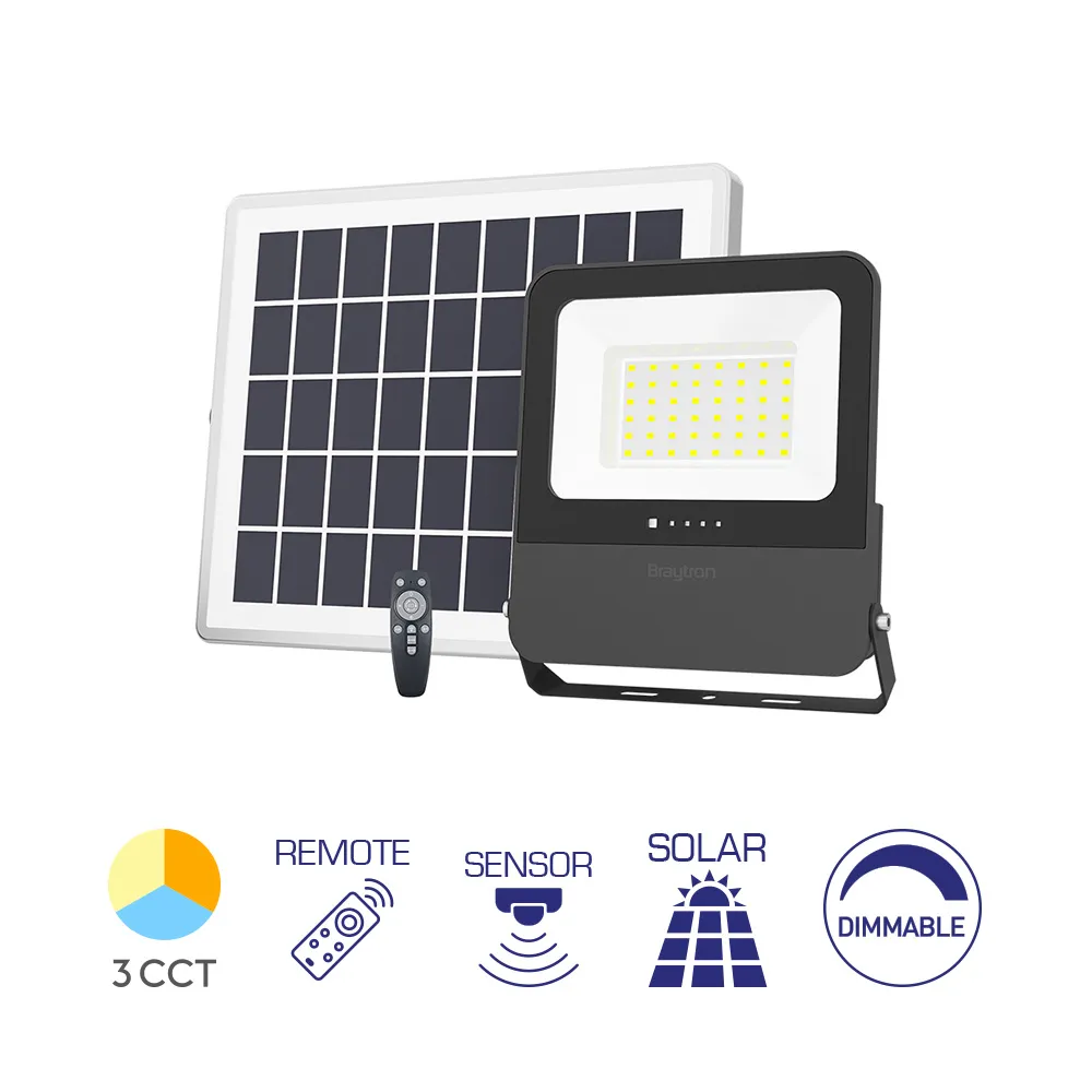 102175 - SOLAR PL50W3IN1RMTIP65SOLAR FLOODLIGHBRYT