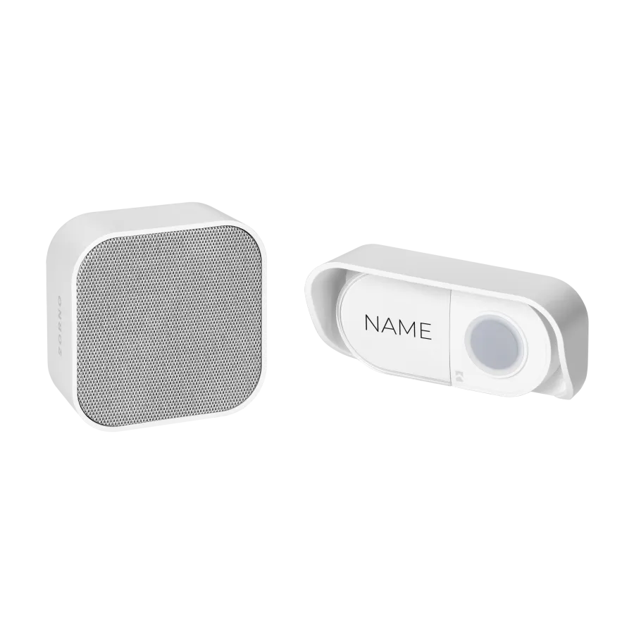 143066 - ATEL DC, wireless batterypowered doorbell, learning system, 38 sounds, 150m, white