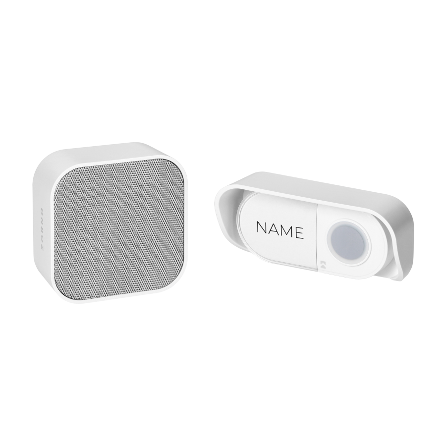143066 ATEL DC, wireless battery-powered doorbell, learning system, 38  sounds, 150m, white