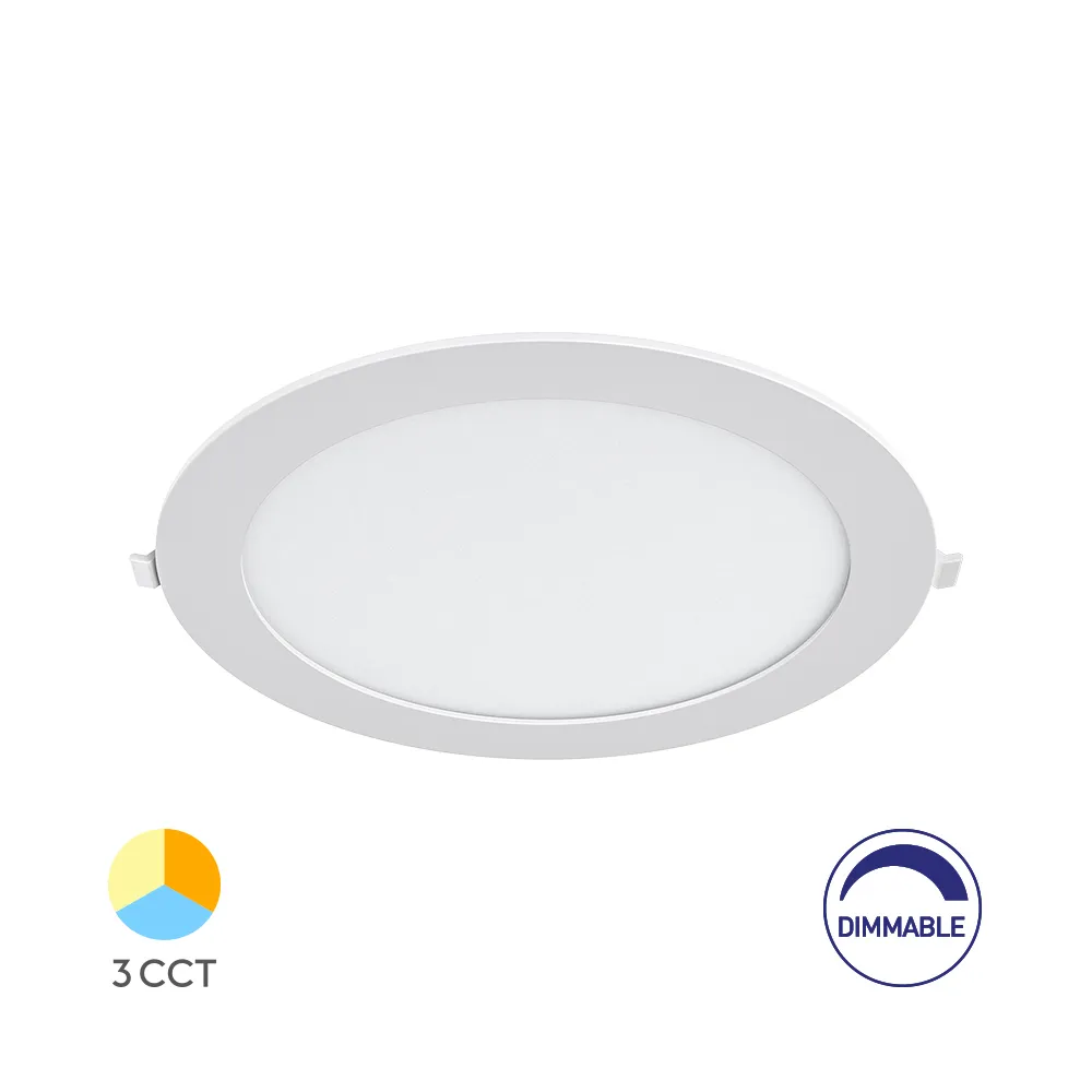 105092 - 105093 SRYSMDCRP18WRNDDIM8INCWHT3IN1LED PANEL