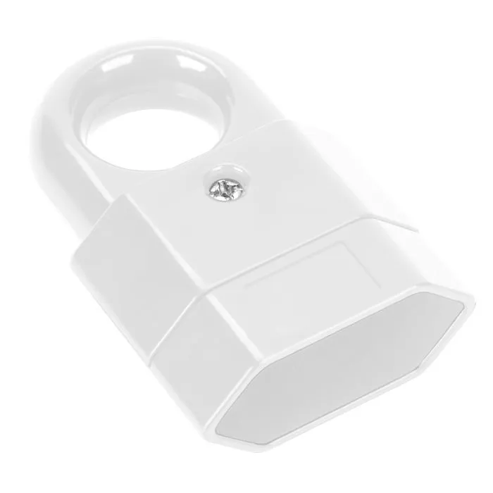 149196-EURO power socket with hook, flat, white