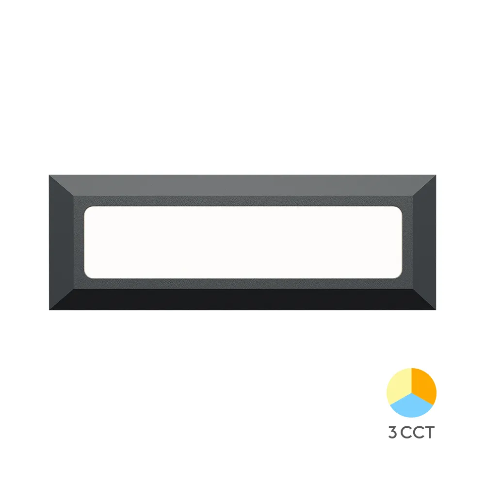 103297 - 3W LED WALL LIGHT VEKTA GREY 3IN1 CCT IP65BRY