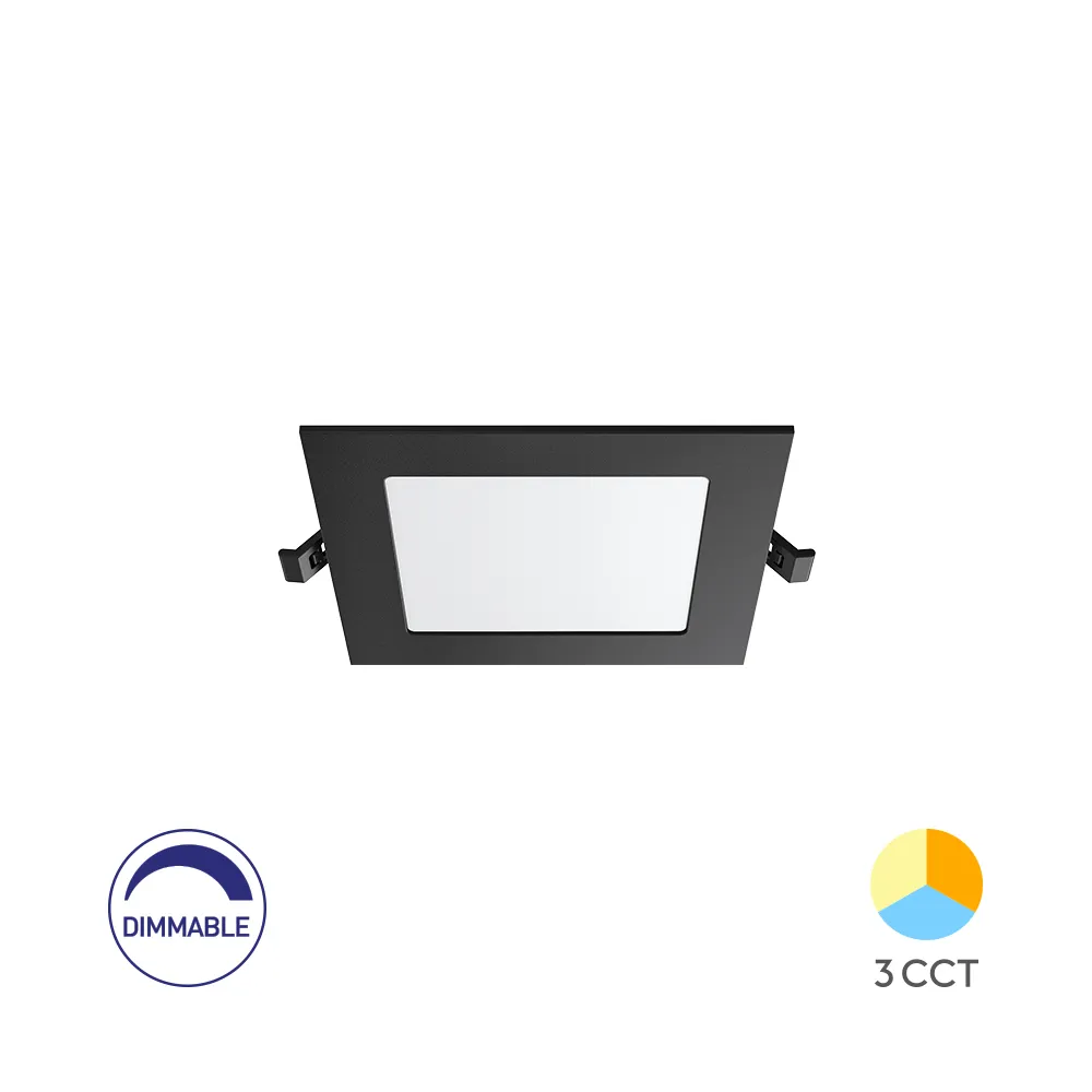 105101 - 4W SQUARE DIMMABLE 3IN1 CCT BLACK LED PANELBRY