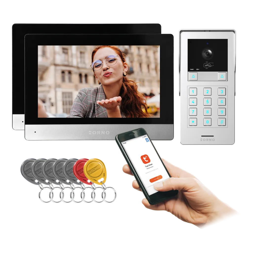 146010-GAYD MULTI2, two-family video doorphone set, 2-wire, 8", Wi-Fi, touch screen, 2MP Full HD, RFID reader, code lock