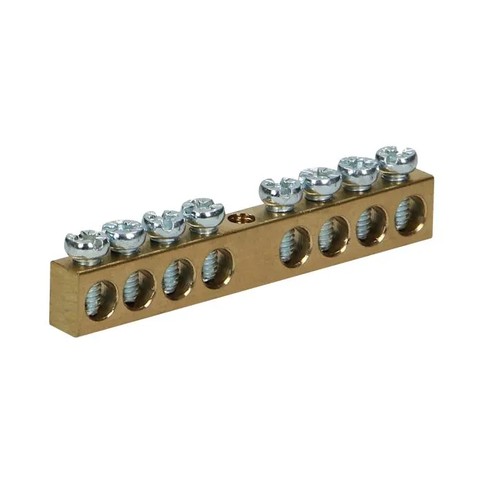 149049-Non-insulated brass busbar, 8 cables