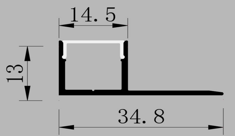 109120 - 2 meters Plaster Surface Aluminium Profile for LED Strip Single Wing ALU-LDL