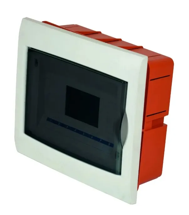 143080- Inbouw verdeelkast 8 modules met wit frame en rookkleurige deur 315x215x80mm IP40 FAEG