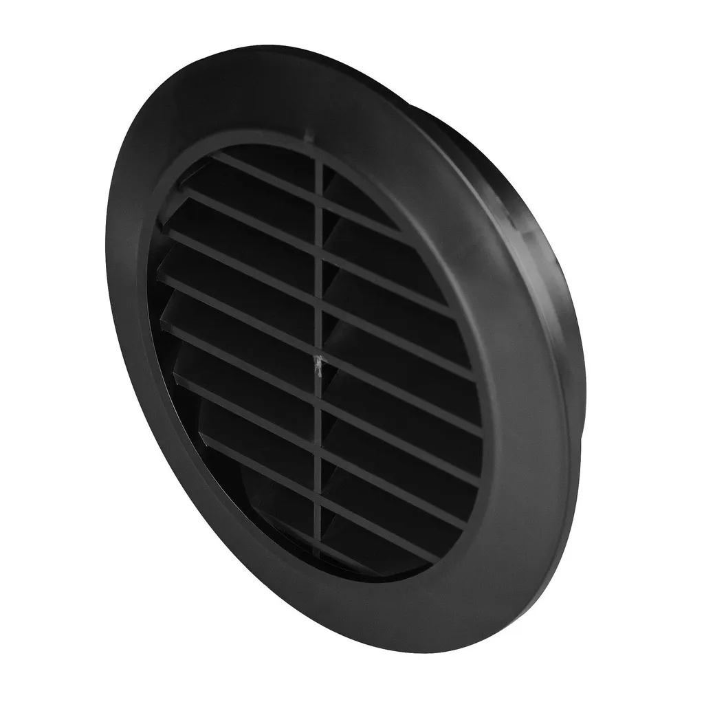 172855  - CLASSIC Series grille with anti-insect net black Ø80 - AWT