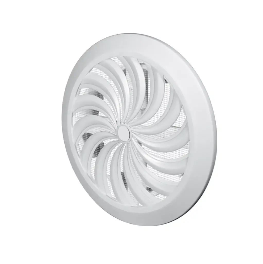 170550 - CLASSIC Series grille with anti-insect net and adjustable inlet Ø100-Ø150 white - AWT