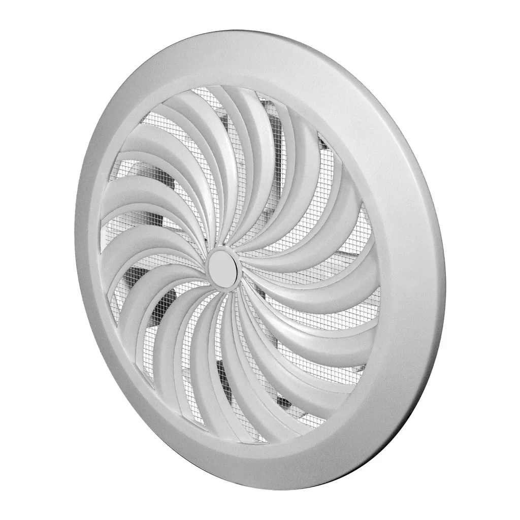 172884  - CLASSIC Series grille with anti-insect net and adjustable inlet Ø100-Ø150 white - AWT