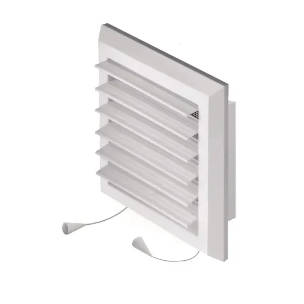 170578 - PLUS Series grille- with anti-insect net,  adjustable shutter and cord 140x140 white - AWT  