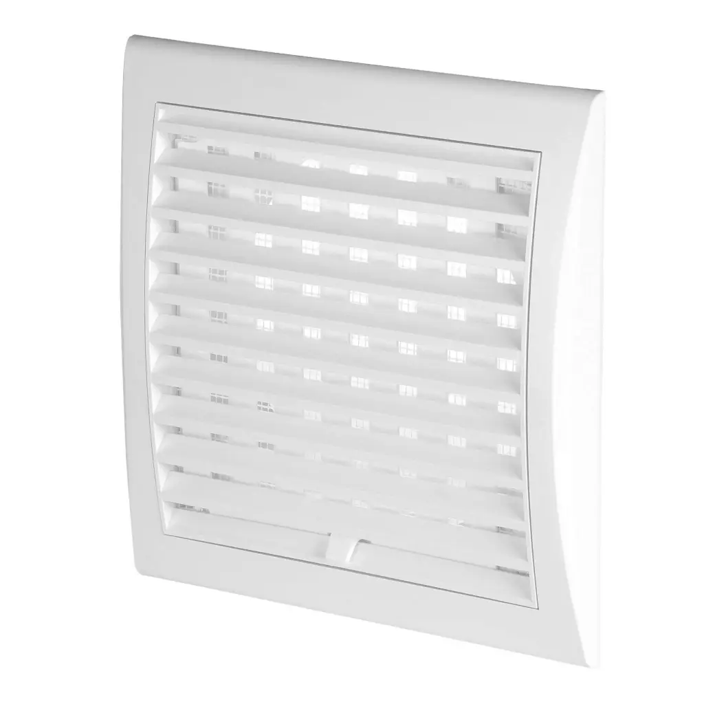 172704  - LUNA Series grille - with anti-insect net and shutter inlet Ø125 138x138 white - AWT