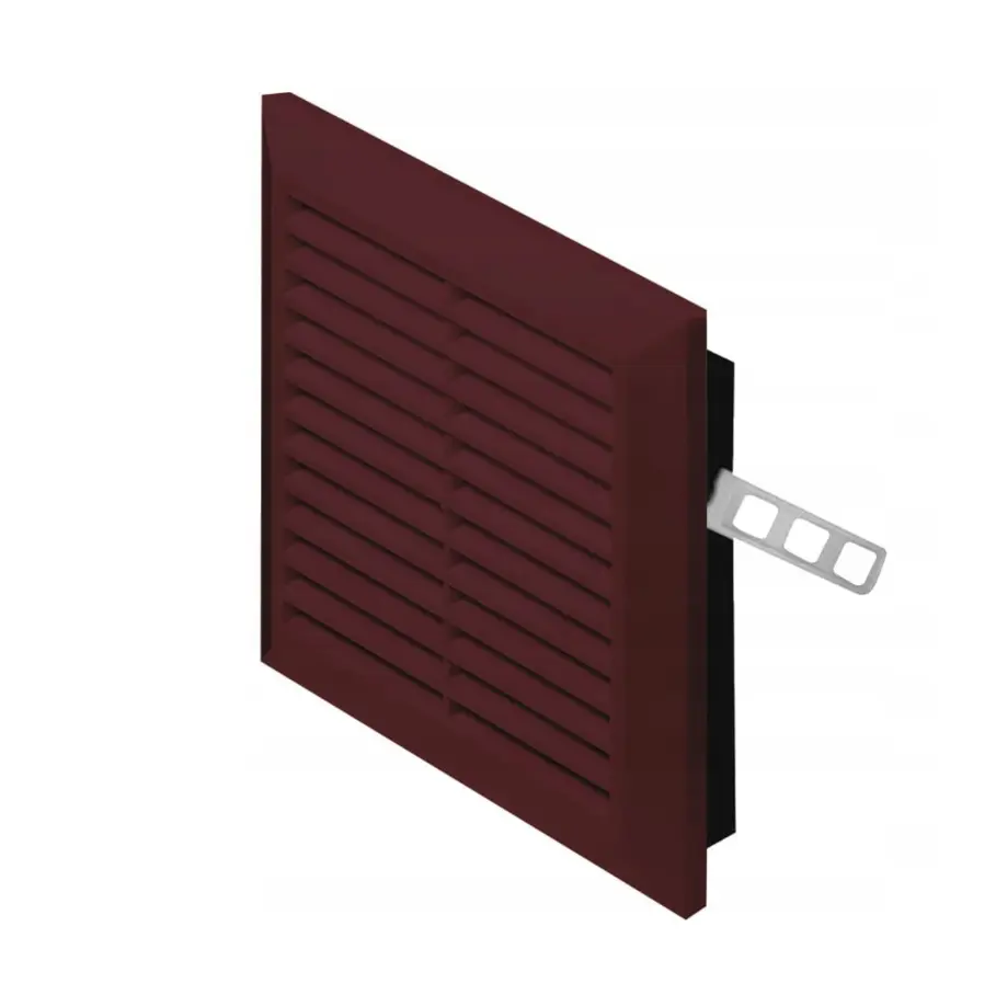 170585 - CLASSIC Series grille with anti-insect net and mounting brackets 140x140 brown - AWT 